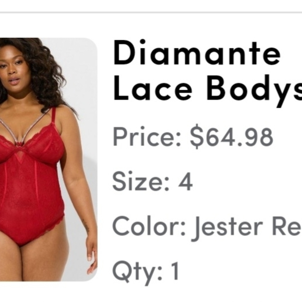 Torrid Red Lace Bodysuit